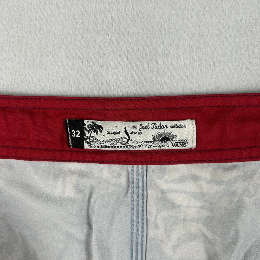 Vans Swim Trunks Mens 32 Blue Tropical Leaf Joel Tudor Board Shorts Pockets